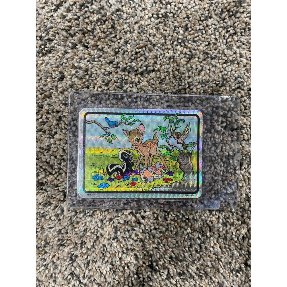 Vintage Disney Bambi Holographic Sticker Card P8003 Prism Flower Thumper Kodak